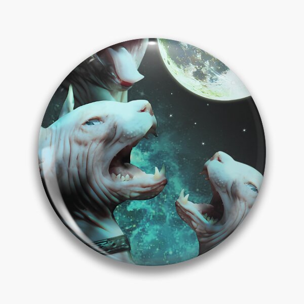 Item preview, Three Hairless Sphynx Cats Howl At Moon 3 Wolfs Funny Parody 		 designed and sold by ohwrywjjmbz61.