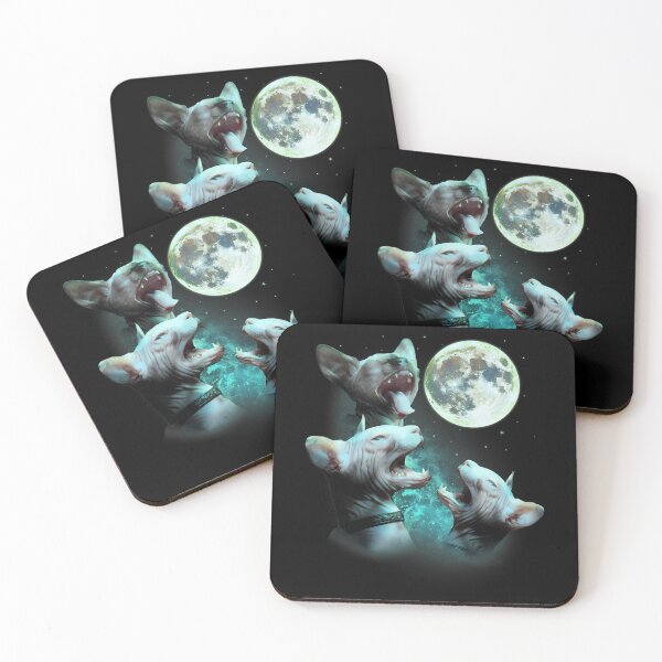 Item preview, Three Hairless Sphynx Cats Howl At Moon 3 Wolfs Funny Parody 		 designed and sold by ohwrywjjmbz61.