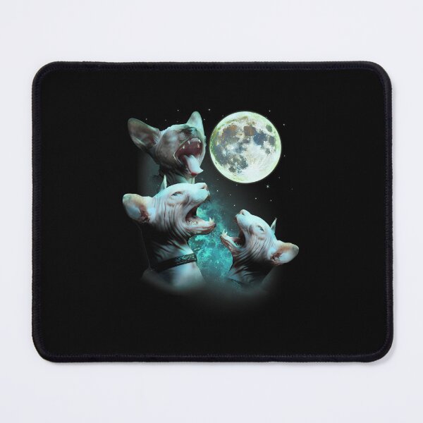 Item preview, Three Hairless Sphynx Cats Howl At Moon 3 Wolfs Funny Parody designed and sold by ohwrywjjmbz61.