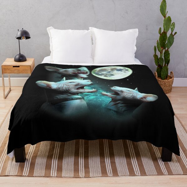 Item preview, Three Hairless Sphynx Cats Howl At Moon 3 Wolfs Funny Parody 		 designed and sold by ohwrywjjmbz61.