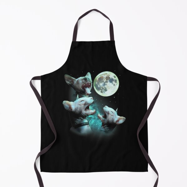 Item preview, Three Hairless Sphynx Cats Howl At Moon 3 Wolfs Funny Parody designed and sold by ohwrywjjmbz61.