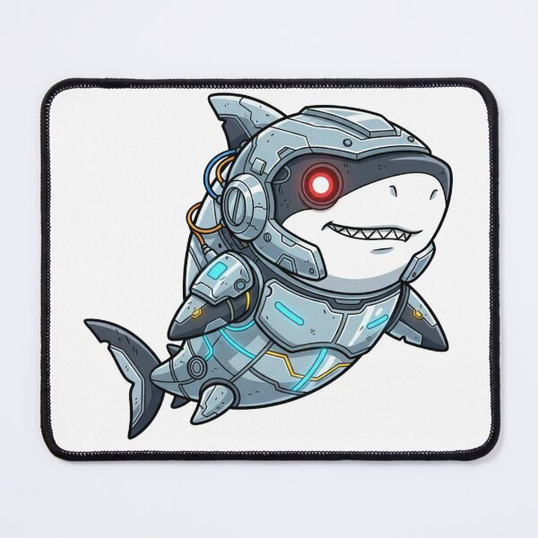 Item preview, Futuristic Cyberpunk Shark - Cute Robot Shark Character designed and sold by sanjustudio.
