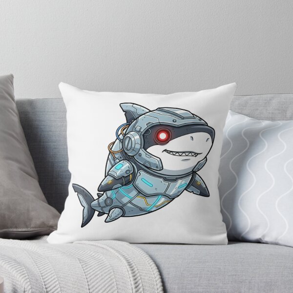 Item preview, Futuristic Cyberpunk Shark - Cute Robot Shark Character designed and sold by sanjustudio.