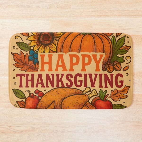 Item preview, Thanksgiving Harvest Graphic With Turkey And Pumpkins  designed and sold by PandaTShirtShop.