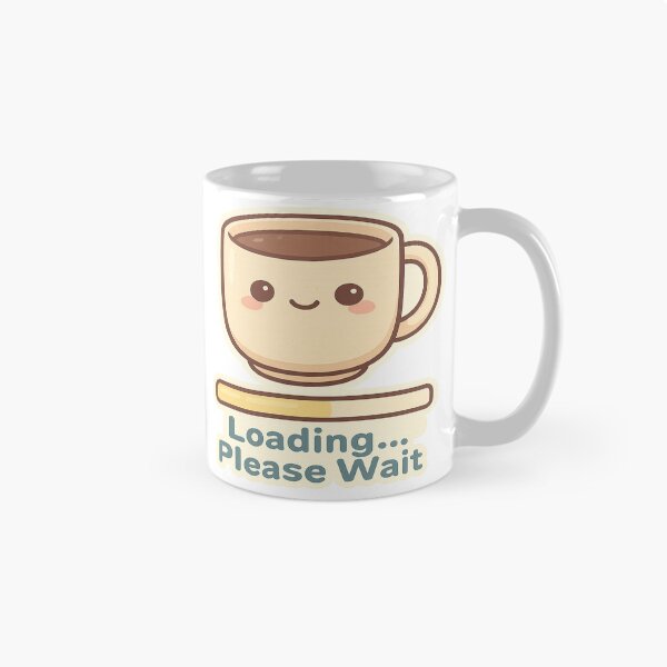 Artikelvorschau, Systemstart – Kawaii Coffee Geek Humor Design entworfen und verkauft von Pandomino Studio.