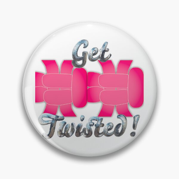 Item preview, Get Twisted! Glittery - Pink-Cream on White - Right Facing Square Knot designed and sold by Kate Anderson Art.