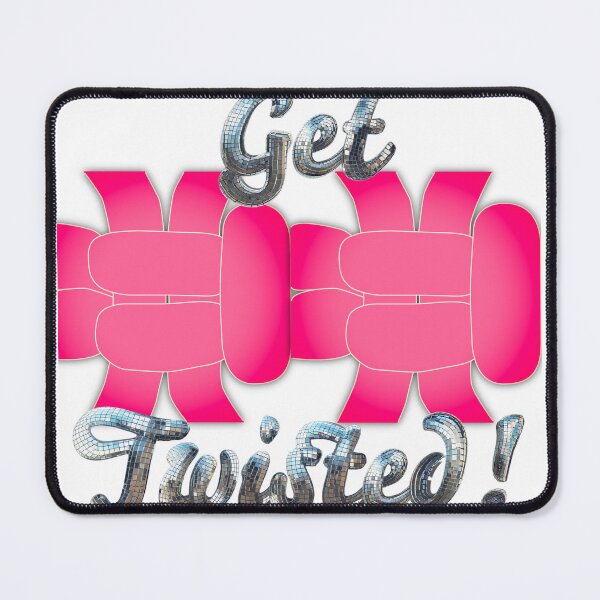Item preview, Get Twisted! Glittery - Pink-Cream on White - Right Facing Square Knot designed and sold by Kate Anderson Art.