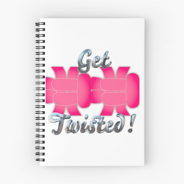 Item preview, Get Twisted! Glittery - Pink-Cream on White - Right Facing Square Knot designed and sold by Kate Anderson Art.