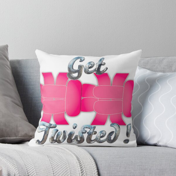 Item preview, Get Twisted! Glittery - Pink-Cream on White - Right Facing Square Knot designed and sold by Kate Anderson Art.