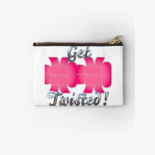Item preview, Get Twisted! Glittery - Pink-Cream on White - Right Facing Square Knot designed and sold by Kate Anderson Art.