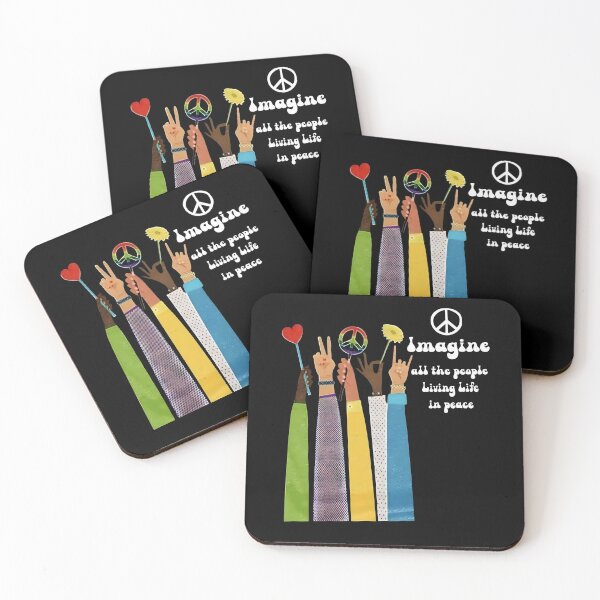 Item preview, Imagine Peace and Love Retro Hippie Design designed and sold by margamPagenberg.