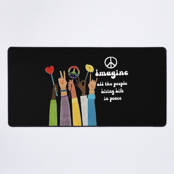 Item preview, Imagine Peace and Love Retro Hippie Design designed and sold by margamPagenberg.