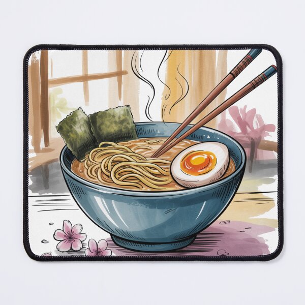Item preview, Artistic Ramen Bowl Sketch – Expressive Watercolor Food Illustration designed and sold by KiciKi.