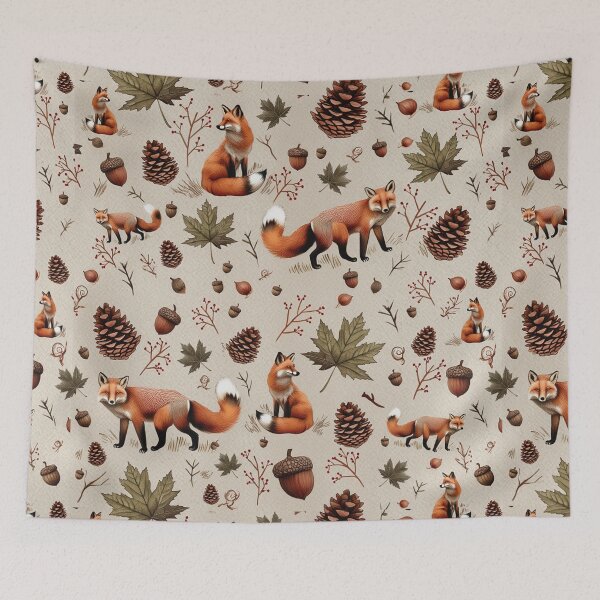 Item preview, Fox in the woodland pattern design designed and sold by Vintage Designs +.