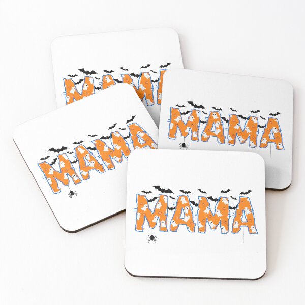 Item preview, Cute Halloween Mama Letter Design with Pumpkins, Ghosts, and Bats designed and sold by arceeddesign.