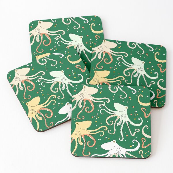 Item preview, happy octopus on green designed and sold by kobyakov.