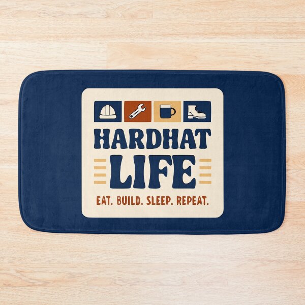 Item preview, Hardhat Life Vintage Badge - Eat. Build. Sleep. Repeat. - Construction Worker designed and sold by pixelated_echoes.