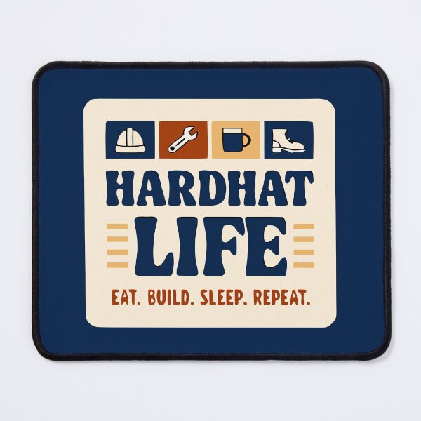 Item preview, Hardhat Life Vintage Badge - Eat. Build. Sleep. Repeat. - Construction Worker designed and sold by pixelated_echoes.