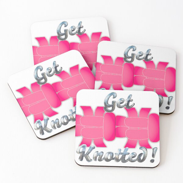 Item preview, Get Knotted! Glittery Pink-Cream on White - Right Facing Square Knot designed and sold by Kate Anderson Art.