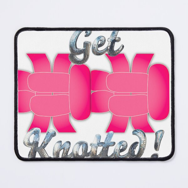 Item preview, Get Knotted! Glittery Pink-Cream on White - Right Facing Square Knot designed and sold by Kate Anderson Art.