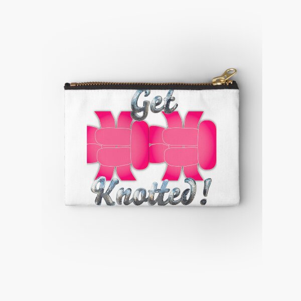 Item preview, Get Knotted! Glittery Pink-Cream on White - Right Facing Square Knot designed and sold by Kate Anderson Art.