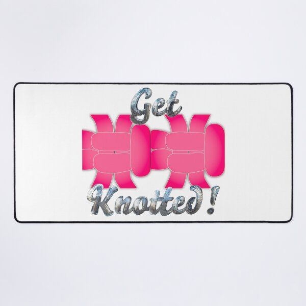 Item preview, Get Knotted! Glittery Pink-Cream on White - Right Facing Square Knot designed and sold by Kate Anderson Art.