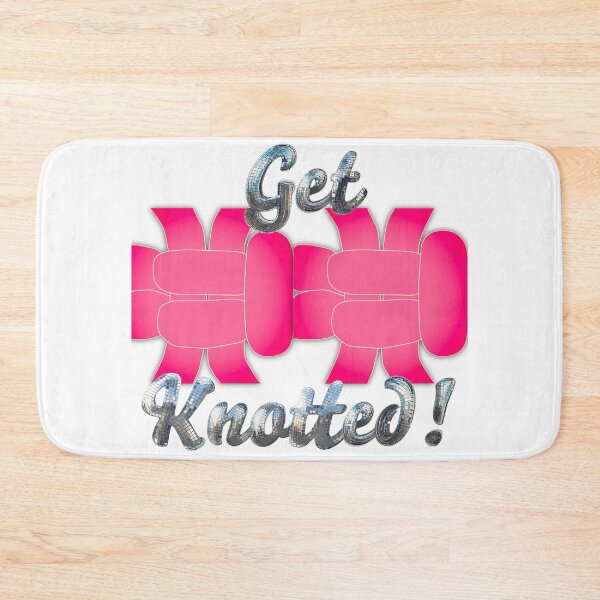 Item preview, Get Knotted! Glittery Pink-Cream on White - Right Facing Square Knot designed and sold by Kate Anderson Art.
