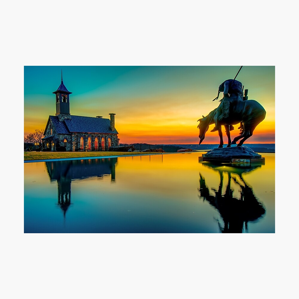 End Of The Trail Print, Top Of The popular Rock Art, Native American Statue, Silhouette Reflections, Branson Missouri, Table Rock Lake, Big Cedar