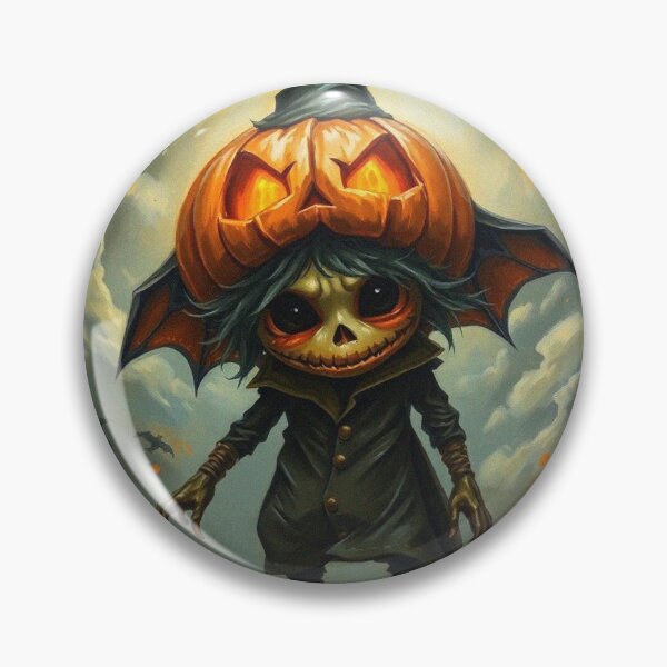 Item preview, Halloween Cute creepy Pumpkin child character art illustration kawaii trick or treat designed and sold by Vintage Designs +.