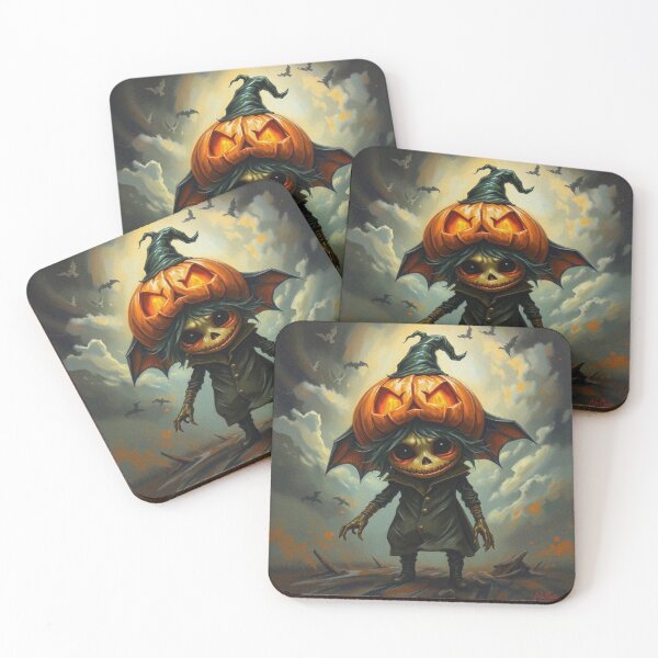 Item preview, Halloween Cute creepy Pumpkin child character art illustration kawaii trick or treat designed and sold by Vintage Designs +.