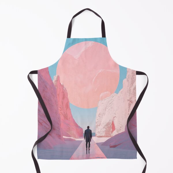 Aperçu de l'œuvre Paysage rose avec personnage et soleil créée et vendue par davidonstudio.
