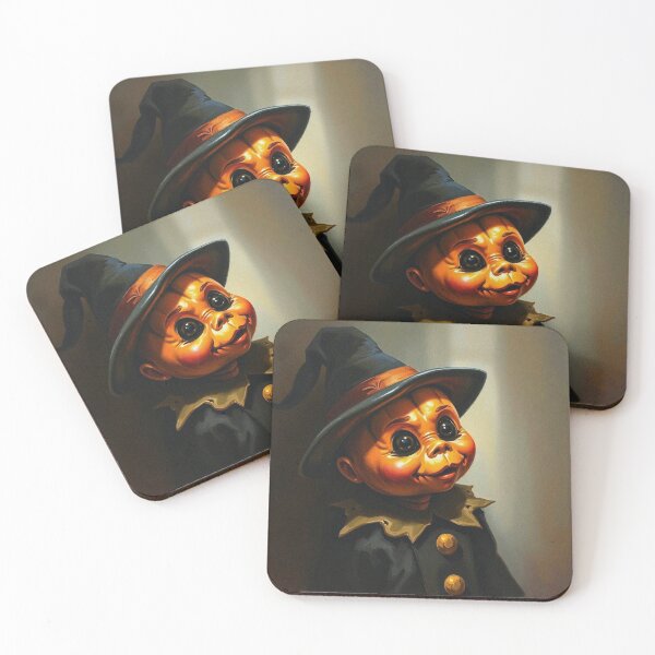 Item preview,  Halloween Cute creepy Pumpkin child character art illustration kawaii trick or treat designed and sold by Vintage Designs +.