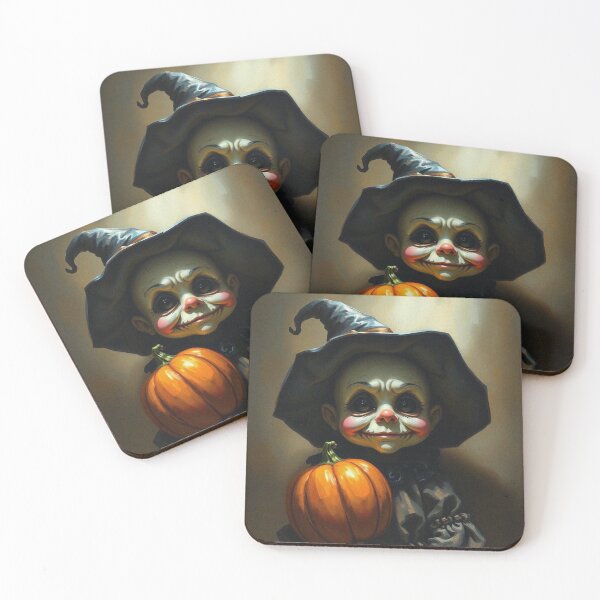 Item preview,  Halloween Cute creepy Pumpkin child character art illustration kawaii trick or treat designed and sold by Vintage Designs +.
