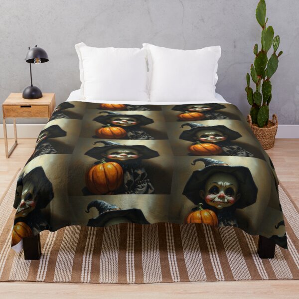 Item preview,  Halloween Cute creepy Pumpkin child character art illustration kawaii trick or treat designed and sold by Vintage Designs +.