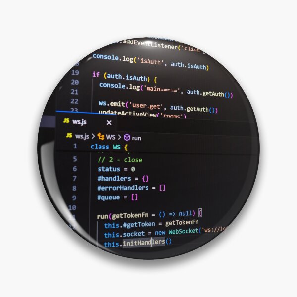 Item preview, Developer screen with code on dark background, JavaScript programming language. designed and sold by RinaZik.
