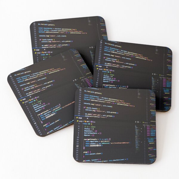 Item preview, Developer screen with code on dark background, JavaScript programming language. designed and sold by RinaZik.