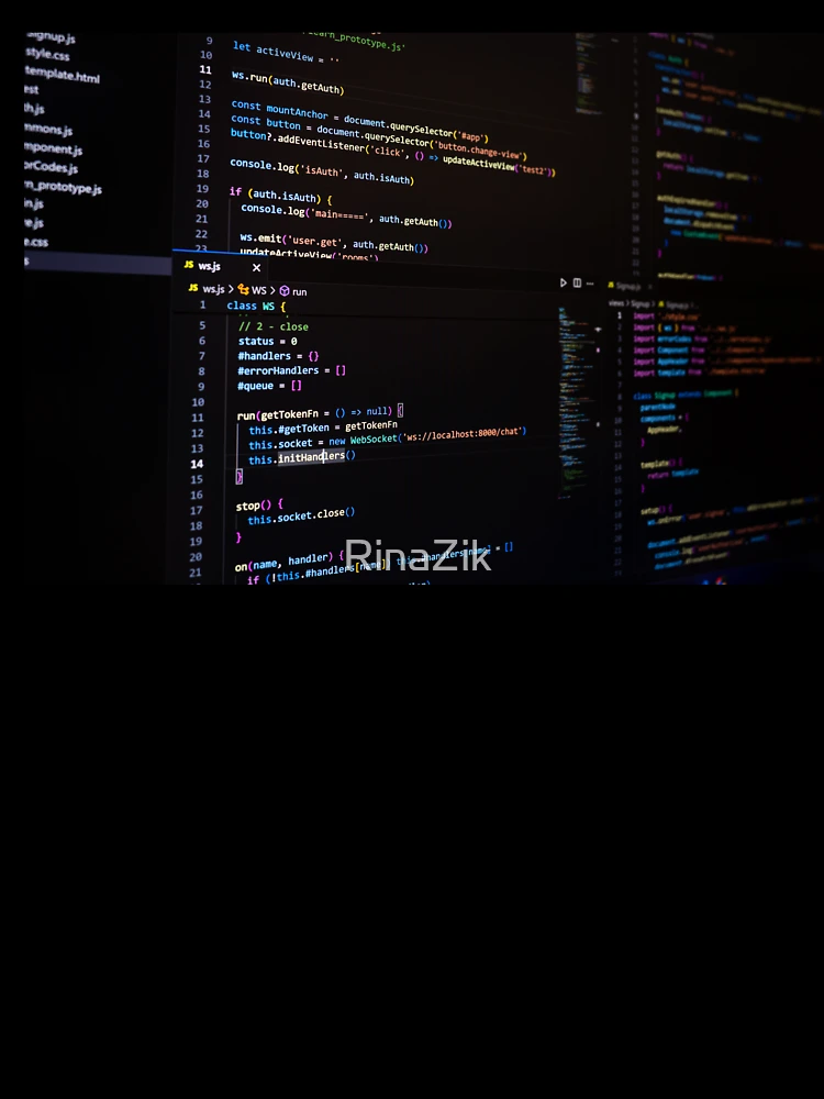 Thumbnail 7 of 7, Oversized T-Shirt, Developer screen with code on dark background, JavaScript programming language. designed and sold by RinaZik.