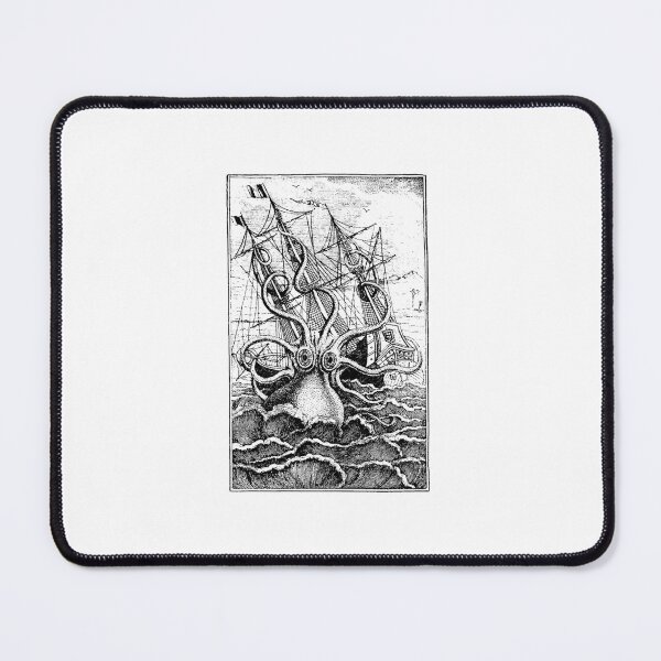 Item preview, Vintage Kraken attacking ship illustration  	 designed and sold by ebzmibxeyg99.