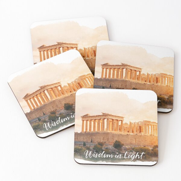 Item preview, Parthenon in golden watercolor at sunset designed and sold by StormArte.