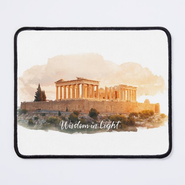 Item preview, Parthenon in golden watercolor at sunset designed and sold by StormArte.