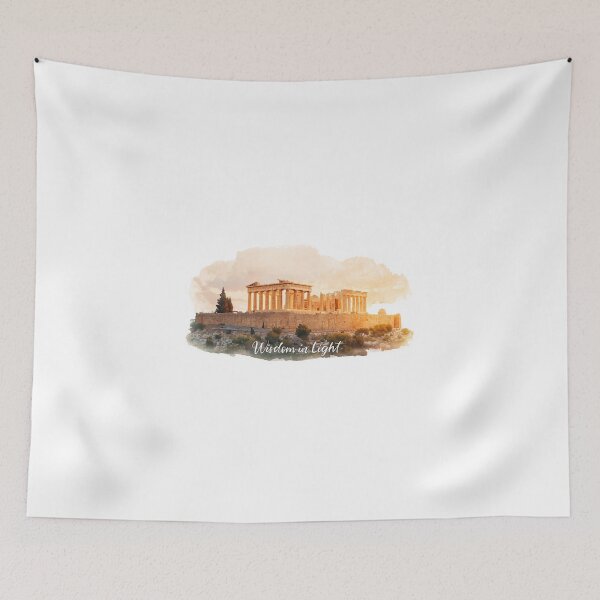 Item preview, Parthenon in golden watercolor at sunset designed and sold by StormArte.