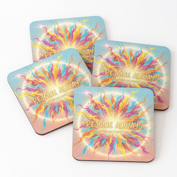 Item preview, Colourful Rejoice Always Christian Bible Verse Artwork. designed and sold by loveandlightrb.