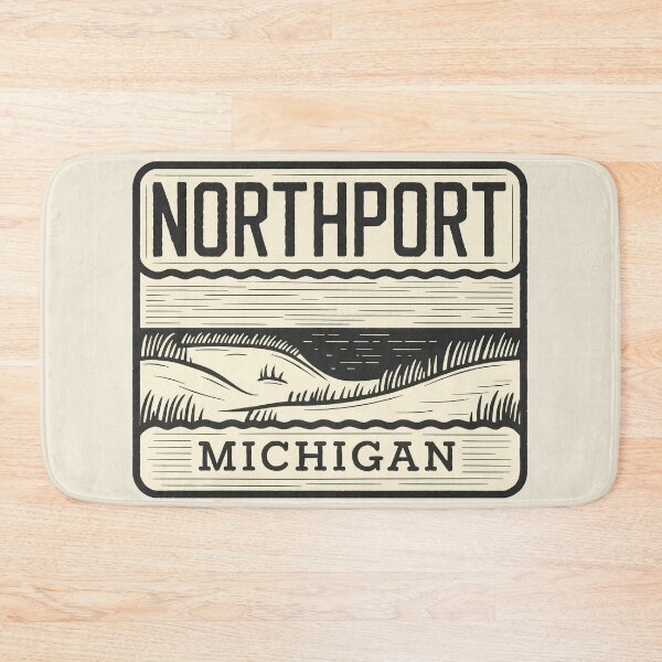 Item preview, Northport Michigan Vintage Woodcut Style Dune Art designed and sold by TheOldMittenIllustrated.