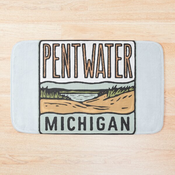 Item preview, Pentwater Michigan Vintage Woodcut Style Dune Art designed and sold by TheOldMittenIllustrated.