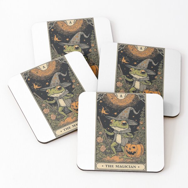 Item preview, The Magician Frog – Mystical Tarot Card Halloween Fantasy Illustration designed and sold by Memetrending.