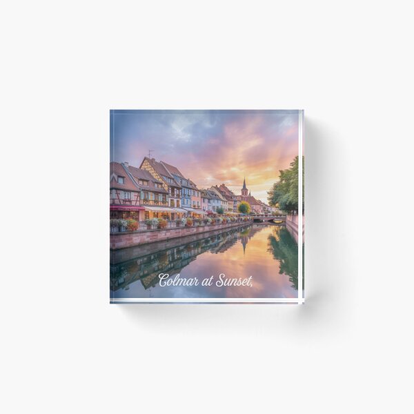 Item preview, Colmar at Sunset | Romantic France Travel Poster & Sticker designed and sold by Timeless Design.