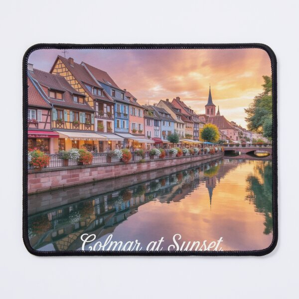 Item preview, Colmar at Sunset | Romantic France Travel Poster & Sticker designed and sold by Timeless Design.