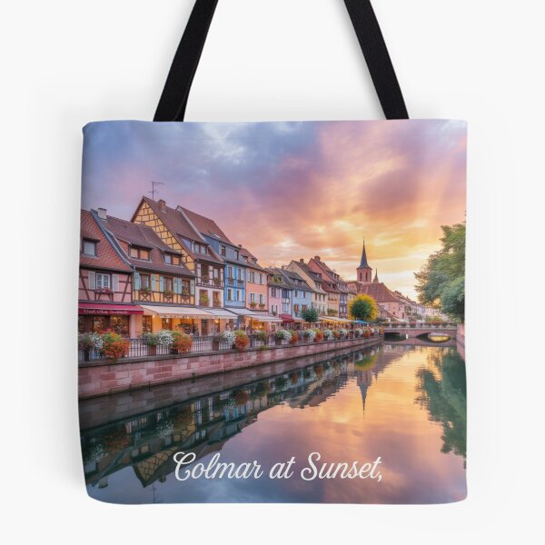 Item preview, Colmar at Sunset | Romantic France Travel Poster & Sticker designed and sold by Timeless Design.