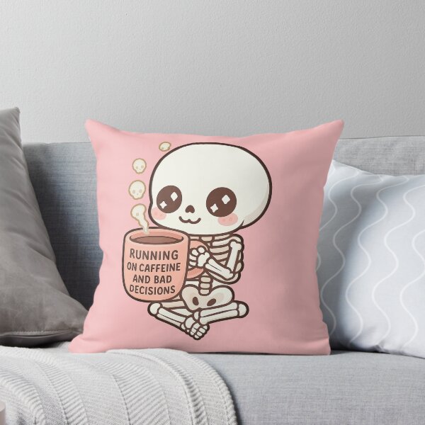 Item preview, Kawaii Skeleton Coffee Sticker | Cute Funny Halloween Spooky Bones Chibi designed and sold by dailyprintables.