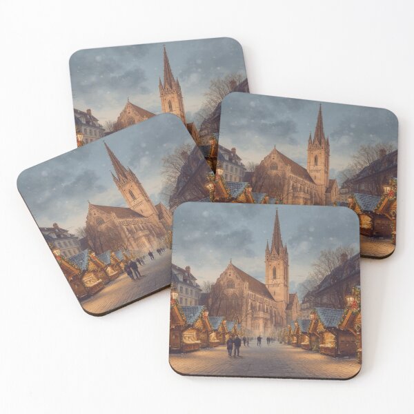 Item preview, Christmas market in Strasbourg with snow designed and sold by StormArte.